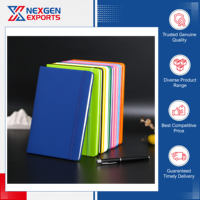 Carnet de notes en cuir rigide style vintage Nexgen Exports (A5) avec logo personnalisé, couleur, reliure thermique, papier offset 65g, 84 pages