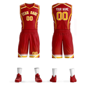 Camiseta de baloncesto juvenil personalizada para hombre, pantalones cortos, conjunto de ropa deportiva reversible de talla XS, nombre personalizado, transpirable, sublimación impresa - Product Image 1