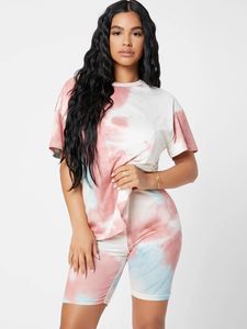Ensemble t-shirt et short pour femmes personnalisé OEM ensemble été 2 pièces vêtements de détente survêtement motif solide nouvelle tenue - Product Image 3