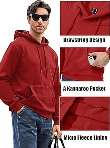 Sudadera con Capucha Casual de Invierno para Hombre, Lavado Ácido, Color Sólido, 100% Algodón, Felpa, Transpirable, Ecológica, con Bolsillo, Corte Regular, Ropa de Moda - Product Image 3