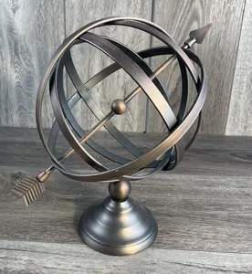 Aluminio Vintage Bronce Metal Armillary Esfera Sundial Globo Flecha Celestial Astrolabio Decoración Náutica Ornamento - Product Image 1