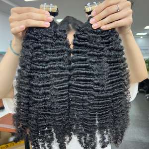 Cheveux frisés en ruban, 100% cheveux humains, cheveux bruts indiens, un donneur - Product Image 1