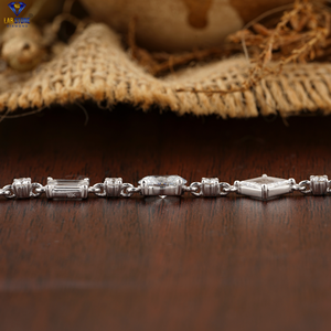 5.42 CT <b>Rose</b> Cut, Round and Oval Cut Diamond Bracelet 18k White <b>Gold</b> Certified/Non Certified Diamond Cvd-Hpht Diamond - Product Image 3