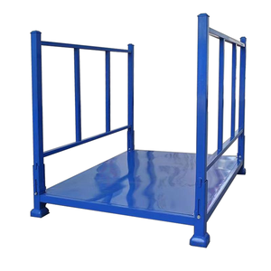Tùy chỉnh Heavy-Duty sơn tĩnh điện thép có thể gập lại kim loại kho xếp chồng giá Stackable có thể gập lại thép <span class=keywords><strong>Pallet</strong></span> lưu trữ - Product Image 2