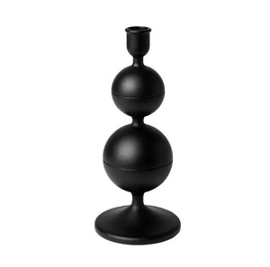 Modern <b>Black</b> Metal <b>Pillar</b> <b>Candle</b> Holder Setof 3 Industrial Geometric Decorative Candlestick Holder for Wedding Table Centerpiece - Product Image 2