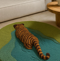 Karpet rajutan berkualitas tinggi dari wol murni dengan motif hewan, multi warna dan dapat disesuaikan untuk ruang tamu, kamar anak, kantor, hotel