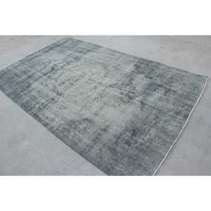 พรมวินเทจตุรกีขนาดใหญ่ 5.3x8.8 ฟุต (162x268 ซม.) พรมลายทางสีเทา - Product Image 4