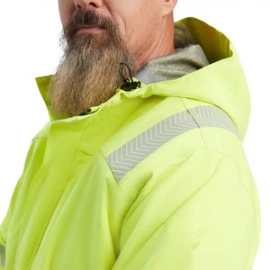 เสื้อแจ็กเก็ตการสำหรับงานก่อสร้างแบบ Hi VIS กันน้ำและกันน้ำสามารถมองเห็นได้ชัดเจน - Product Image 4