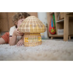 <b>Mushroom</b> House Shaped Rattan Material Basket Nordic Kids Room <b>Decor</b> Hot Item Cute Handicraft - Product Image 6