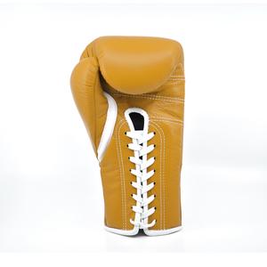 Gants de boxe en cuir classique marron à lacets 14oz 16oz Gants de sparring et gants de frappe de haute qualité - Product Image 4