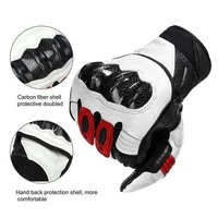 Guantes de cuero de invierno para motocicleta, guantes cortos para montar en motocicleta para hombre, guantes de mano para Motocross de campo traviesa con pantalla táctil