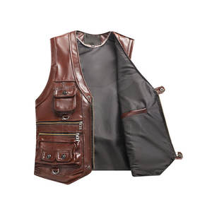 Chaleco de Cuero Personalizado para Hombre, Chaleco de Cuero de Color Personalizado, Ropa Urbana sin Mangas, Chalecos de Cuero Transpirables para Hombre - Product Image 4