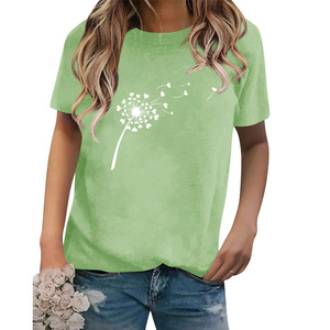 เสื้อยืดคอกลมสำหรับผู้หญิงทำจากผ้าฝ้ายสีพื้นพิมพ์ลายสี100% เป็นมิตรต่อสิ่งแวดล้อม - Product Image 3