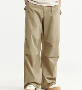 Custom Breathable Cotton <b>Pants</b> Summer Casual Flat Front <b>Parachute</b> Baggy <b>Cargo</b> Trousers for Men - Product Image 4
