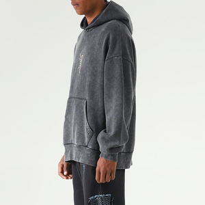 Sweat à capuche surdimensionné respirant acide et délavé pour hommes 500 GSM Heavyweight Fleece personnalisé sérigraphié XS 6XL hiver - Product Image 3