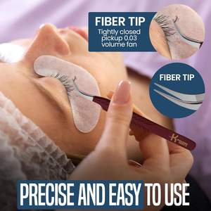 Pinces à extensions de cils, KHADMI IMPEX, pointe en fibre, pinces à cils droites et courbes, et pinces à cils volumineuses pour extensions - Product Image 2