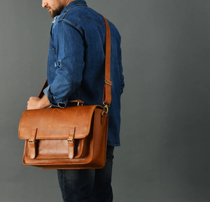 Leather <b>Briefcase</b>, Personalized Messenger Bag Women, Personalized Gifts for Him Leather <b>Briefcase</b> Man - Product Image 2