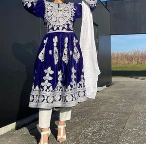 2020 Venta caliente tradicional Kuchi vestido de fiesta Vintage étnico seda Salwar Kameez inspirado afgano/cultura paquistaní multicolor - Product Image 5