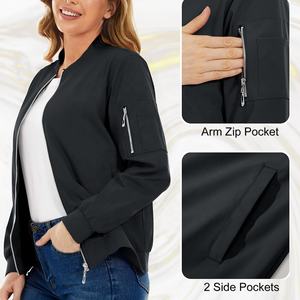 Blouson aviateur femme mode avec poches vestes de printemps manteau coupe-vent Vintage manches longues décontracté nouveau blouson aviateur - Product Image 4