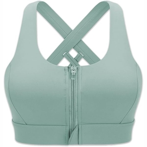 Vente en gros de soutien-gorge de sport à la mode pour femmes soutien-gorge de sport sans couture simple respirant en nylon et spandex extensible et respirant pour femmes - Product Image 1