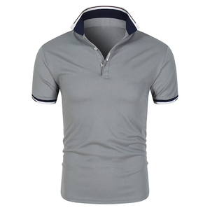 Polo liso de manga corta para hombre, camisetas deportivas de golf informales de algodón ajustadas a la moda, polos personalizados para hombre 2023 - Product Image 3