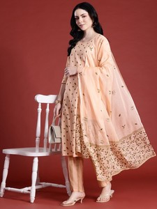 Mujer estampado floral regular puro algodón Kurta con pantalones y con Dupatta - Product Image 6