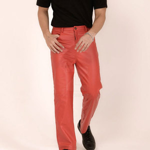 Pantalons en cuir pour hommes de qualité supérieure, légers, respirants, couleur unie, logo personnalisé, décontractés, taille mi-haute, streetwear d'hiver, vente chaude - Product Image 6