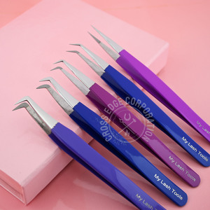 Compact Custom 45 Degree Long Tip Lash Extension Tweezers Lightweight Isolation Private Label Eyelash <b>Tool</b> - Product Image 1