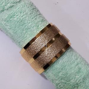 Rond de serviette en métal de conception de texture pour mariage et table à manger à la maison porte-serviettes décoratifs en argent de forme ronde - Product Image 3