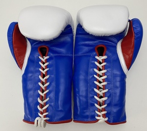 Gants de boxe de compétition haut de gamme à lacets en cuir de vachette véritable pour entraînement professionnel, usage adulte, personnalisables OEM 8 oz - Product Image 5