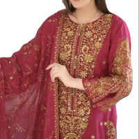 Traje Salwar Pakistaní de Rayón de Seda Fox Art, Diseño en Relieve Estilo Indio Multicolor, Ropa para Mujer, Precio al por Mayor en Stock