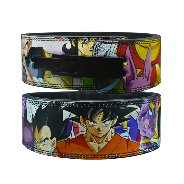 Anime Printed Custom Lever Belt Weightlifting Custom Leather Anime 10/13MM Powerlifting Gym Lever Belt Weight Lifting Belts