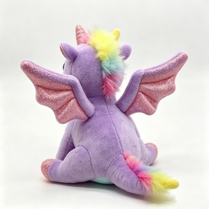 Peluche de Unicornio Dragón Personalizado, Peluche de Alicornio Morado, Juguete de Peluche de Unicornio Alado, Peluche de Unicornio-Dragón con Brillantina, Relleno de Algodón PP - Product Image 2