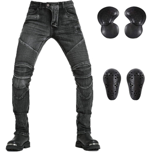 Black Durable Polyester/Cotton Breathable Quick Dry <b>Biker</b> <b>Jeans</b> CE Armor Pads for <b>Men's</b> Motorcycle Riding Protection D-Ride Moto - Product Image 1