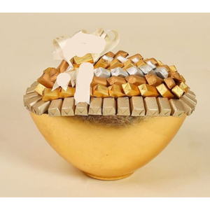 Bol à chocolat exclusif en métal argenté et doré Porte-bonbons Plateau de service au chocolat pour les mariages et les fournitures d'hôtel à domicile - Product Image 2