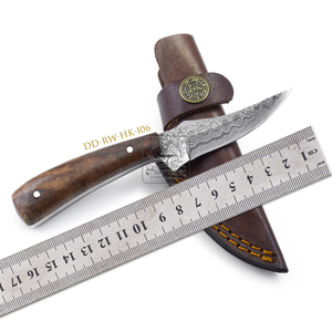 High-Grade Damascus Steel DD-RW-HK-99 Pocket Knife with Rosewood & Leather Sheath 192 Layers Handmade Customized <b>Sword</b> - Product Image 6