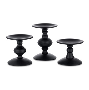 Juego de 3 Portavelas Redondos de Hierro Negro, Decoración para Fiestas y Bodas, Decoración de Mesa, También para Regalos - Product Image 4