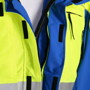 <b>Reflective</b> Waterproof Winter Safety Bomber <b>Jacket</b> with Hooded Stand Collar Letter Pattern Front Logo Canvas Fabric for <b>Men</b> - Product Image 3
