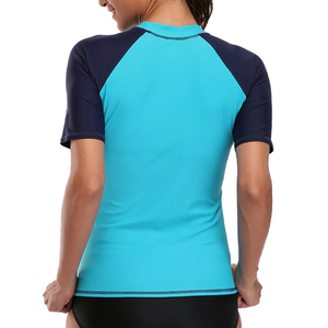 Whole sale Customize High Quality Rash Guard Manufacturer Women Rash Guard <b>Swimming</b> Short Sleeve Women Rash Guards - Product Image 4