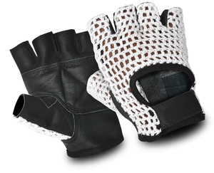Guantes de Ciclismo de cuero blanco de medio dedo, cómodos guantes deportivos transpirables para montar en bicicleta, espalda de ganchillo, antideslizantes - Product Image 5