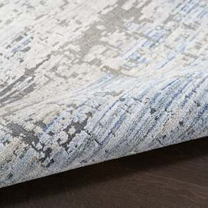 พรมปูพื้นในร่มโพลีเอสเตอร์สีน้ำเงินเทา ขนาด 2'2 x 8' รุ่น Nourison Abstract Hues สไตล์โมเดิร์น - Product Image 5
