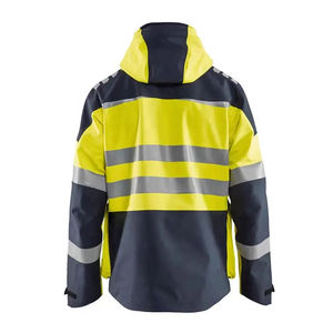 Veste matelassée de sécurité haute visibilité réfléchissante style urbain d'hiver en toile jaune pour le travail - Product Image 4