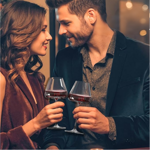 Verres à vin rouge faits à la main écologiques personnalisés en gros, gobelet en cristal, verre ballon, long pied, transparent, verrerie moderne, Pinot - Product Image 5