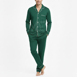 Conjunto de Pijama de Satén para Hombre al por Mayor, Camisa de Manga Larga con Botones, Ropa de Dormir Cómoda, Transpirable, Antibacteriana, OEM Personalizable - Product Image 6