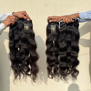 100% paquets de cheveux vierges indiens non transformés avec fermeture Hd faisceaux de cheveux humains de vague de corps cheveux bouclés bruts du temple - Product Image 2