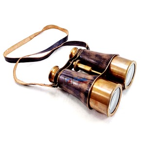 Binocular de cuero personalizado de diseñador, binocular de latón náutico para acampar, senderismo, binocular de estilo Vintage coleccionable - Product Image 1