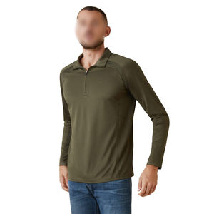 Chemise de soleil d'équitation pour homme, légère, respirante, couche de base pour l'équitation, été, séchage rapide, panneau en maille, anti-odeur, coupe ajustée, équitation - Product Image 1
