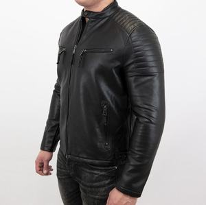 Veste en cuir pour homme de haute qualité, design haut de gamme, 100% cuir, imperméable, coupe-vent, respirante, doublure matelassée, col montant, manches longues - Product Image 4