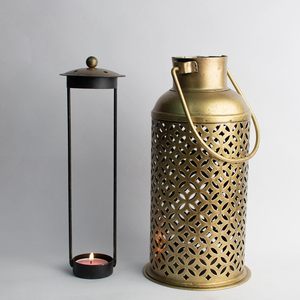 Farol de Hierro Antiguo con Tallado Floral, Portavelas Decorativo de Metal, Jarrones, Decoración del Hogar, Navidad, Pascua, Resistente al Calor, Hecho a Mano, WB - Product Image 3