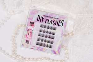 Handmade <b>Synthetic</b> <b>Hair</b> C Curl Cluster Eyelashes 14mm Length Ultra Soft Pre-glued NBT-N-08 - Product Image 4